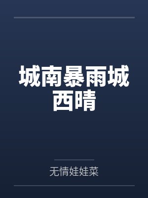 城南暴雨城西晴封面