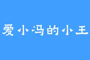爱小冯的小王