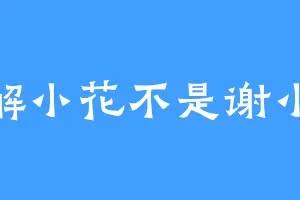是解小花不是谢小花