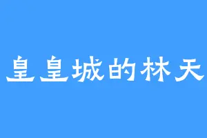 东皇皇城的林天剑