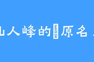 仙人峰的笹原名月