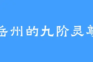 岳州的九阶灵尊