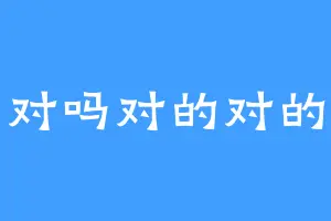 对吗对的对的