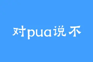 对pua说不