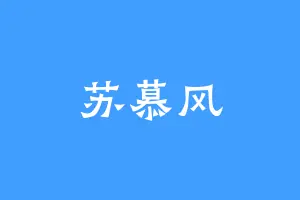 苏慕风