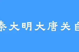 大秦大明大唐关自在