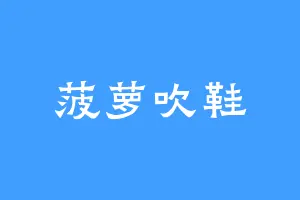 菠萝吹鞋