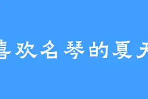 喜欢名琴的夏天