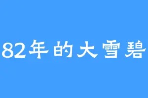 82年的大雪碧