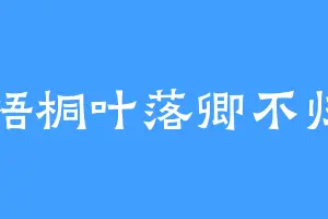 梧桐叶落卿不归