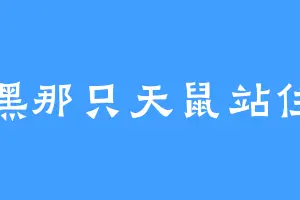 嘿那只天鼠站住