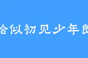 恰似初见少年郎
