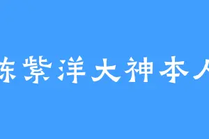 陈紫洋大神本人