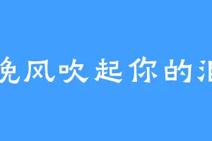 晚风吹起你的泪