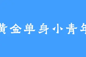 黄金单身小青年
