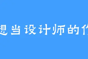 不想当设计师的作家