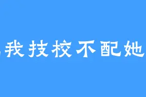 她说我技校不配她大学