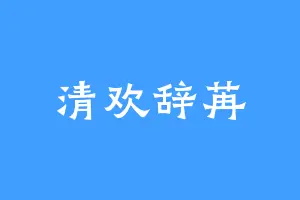 清欢辞苒
