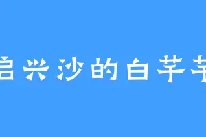 启兴沙的白芊芊