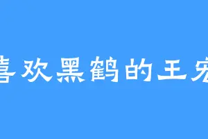 喜欢黑鹤的王宏